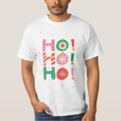 Colorful Illustrated Ho-ho-ho Christmas  Tシャツ (正面)