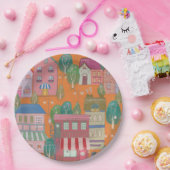 Colorful Illustrated Paper Plates ペーパープレート (パーティー)