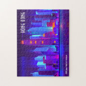 Colorful illustration city skyline of Hong Kong, ジグソーパズル (縦)
