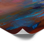 Colorful Impressionist Jellyfish Ocean Painting ポスター (角)