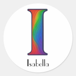Colorful Initial Letter I Sticker ラウンドシール