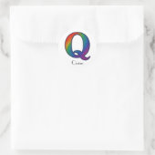 Colorful Initial Letter Q Sticker ラウンドシール (バッグ)