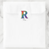 Colorful Initial Letter R Sticker ラウンドシール (バッグ)
