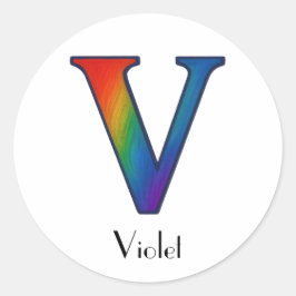 Colorful Initial Letter V Sticker ラウンドシール