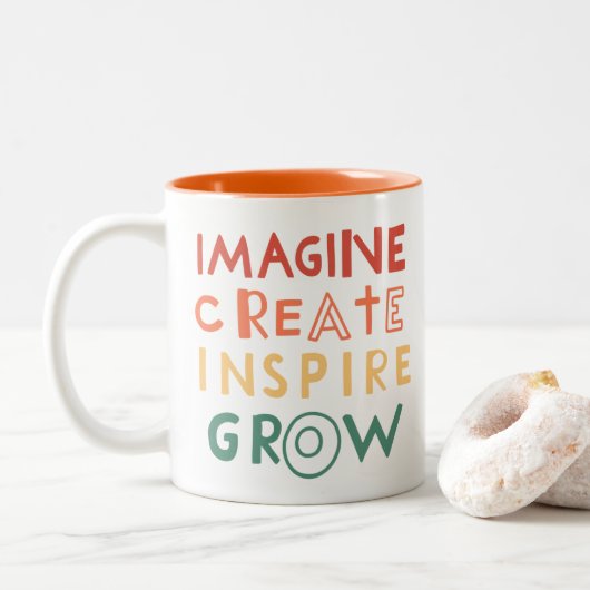 Colorful Inspirational Creativity Artist Mug ツートーンマグカップ (ドーナツ)