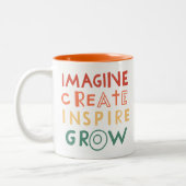 Colorful Inspirational Creativity Artist Mug ツートーンマグカップ (左)