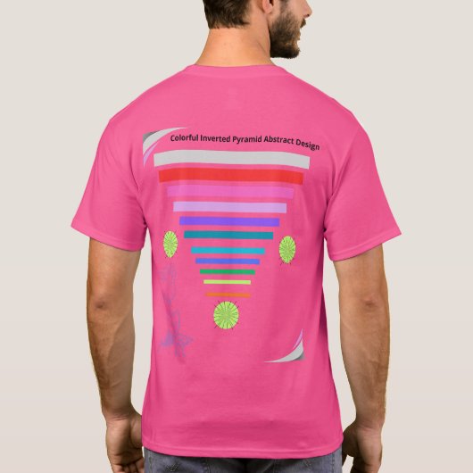 Colorful Inverted Pyramid Abstract Design Tシャツ (裏面)