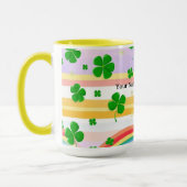 Colorful Irish Shamrock Seamless Pattern マグカップ (左)