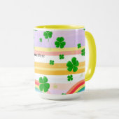 Colorful Irish Shamrock Seamless Pattern マグカップ (正面右)