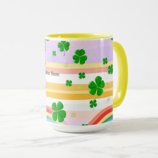 Colorful Irish Shamrock Seamless Pattern マグカップ (正面右)