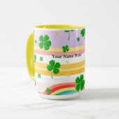 Colorful Irish Shamrock Seamless Pattern マグカップ (正面左)