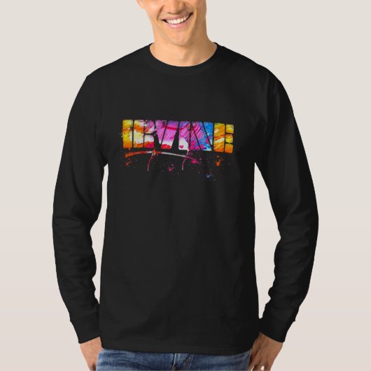 Colorful Irvine Lettering  Watercolor Irvine Tシャツ (正面)