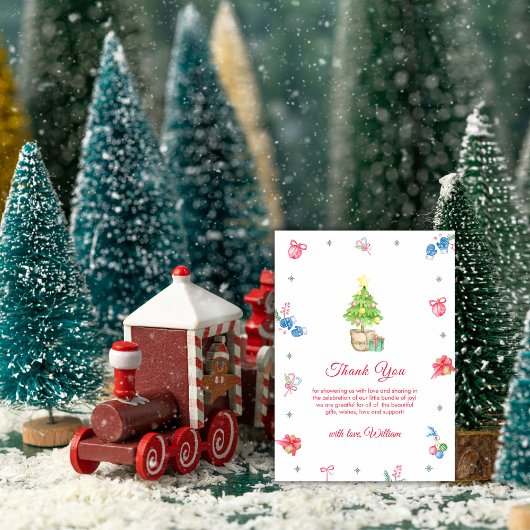 Colorful It's Cold Outside Winter Baby Shower  サンキューカード