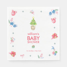 Colorful It's Cold Outside Winter Baby Shower  スタンダードランチョンナプキン