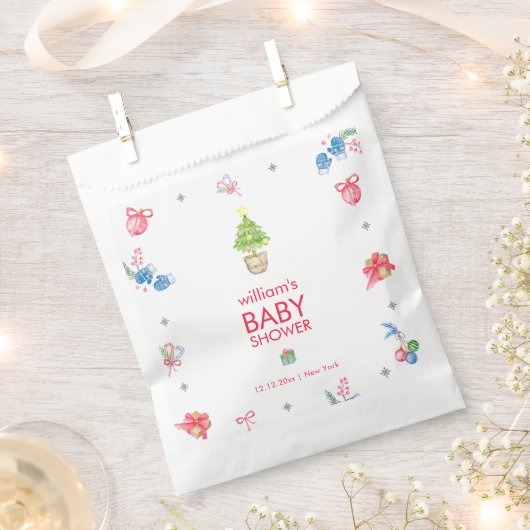 Colorful It's Cold Outside Winter Baby Shower  フェイバーバッグ (クリップ留めされた状態)