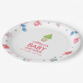 Colorful It's Cold Outside Winter Baby Shower ペーパープレート (アングル)