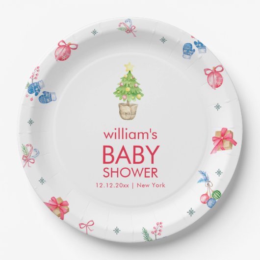 Colorful It's Cold Outside Winter Baby Shower ペーパープレート (正面)