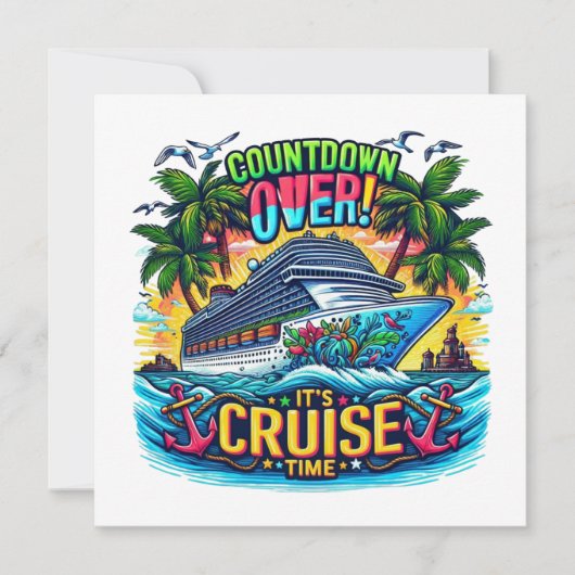 Colorful "It's Cruise Time" Countdown Cruise Ship  セーブザデート (正面)