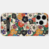 Colorful Japanese Flowers Monogrammed Case-Mate iPhoneケース (裏面 (横))