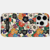 Colorful Japanese Flowers Monogrammed Case-Mate iPhoneケース (裏面 (横))