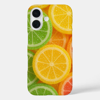 Colorful Jelly Citrus Candy Slice iPhone 16ケース
