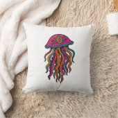 Colorful Jellyfish Throw Pillow クッション (ブランケット)