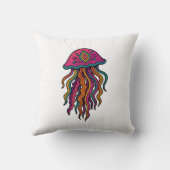 Colorful Jellyfish Throw Pillow クッション (裏面)