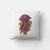 Colorful Jellyfish Throw Pillow クッション (正面)