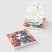 Colorful Jesus coasters. ストーンコースター (横)