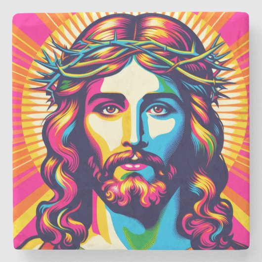 Colorful Jesus coasters. ストーンコースター (正面)