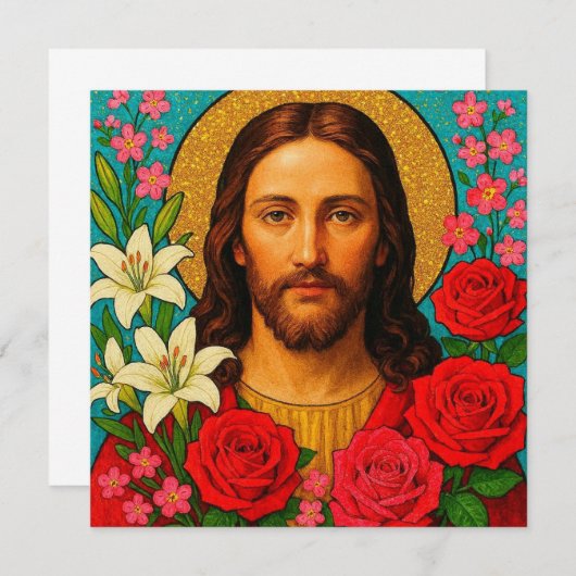 Colorful Jesus Greeting Card. (正面/裏面)