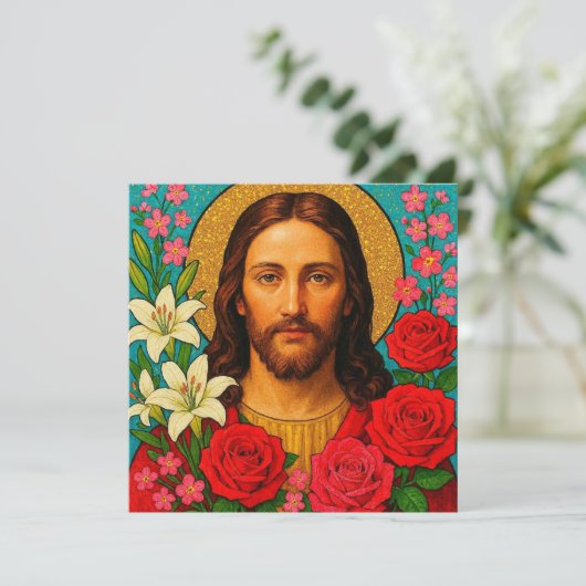Colorful Jesus Greeting Card. (スタンド正面)