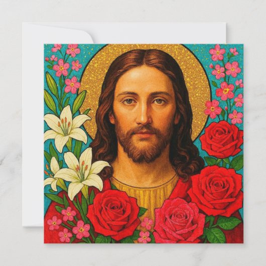 Colorful Jesus Greeting Card. (正面)