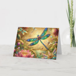 Colorful Jeweled Dragonfly Birthday Card シーズンカード