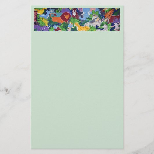 Colorful Jungle Animals Stationery 便箋 (正面)