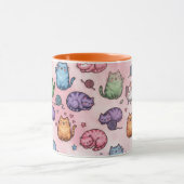 Colorful Kawaii Chubby Cats Pattern マグカップ (中央)