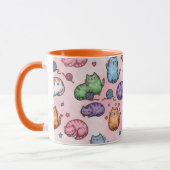 Colorful Kawaii Chubby Cats Pattern マグカップ (左)