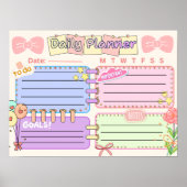 colorful kawaii daily planner ポスター (正面)
