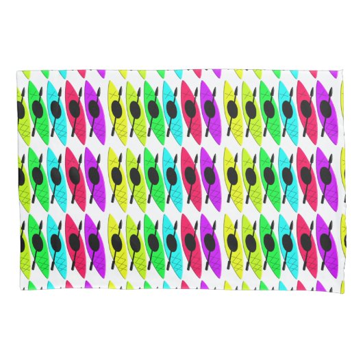 Colorful Kayaks  Pillow Case 枕カバー (正面)