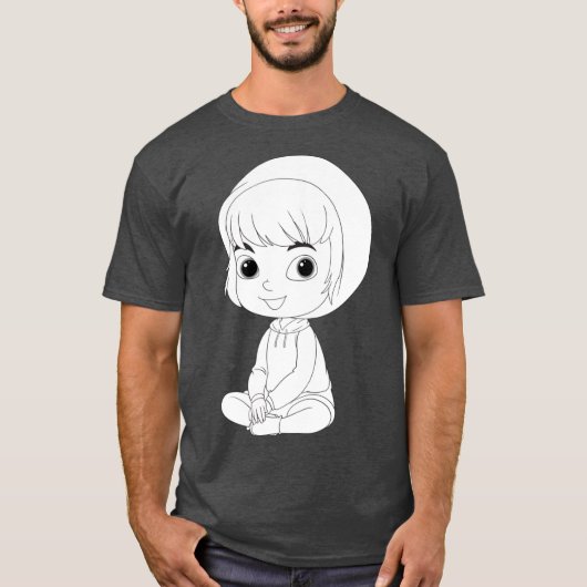 colorful kid character vector illustration friend tシャツ (正面)