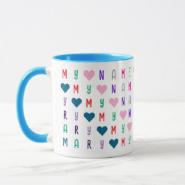 Colorful Kids 16 Personalized Letters or Numbers マグカップ