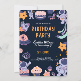 Colorful Kids Birthday Party Design – Fun  招待状