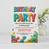 Colorful Kid's Dinosaur Birthday Party  招待状 (スタンド正面)