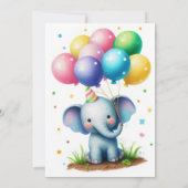 Colorful Kids Feathered Friends Birthday Party 招待状 (裏面)