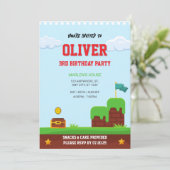 colorful kids video game birthday party 招待状 (スタンド正面)