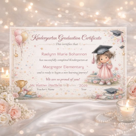 Colorful Kindergarten Graduation Certificate  フォトプリント
