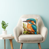 Colorful Kingfisher Bird Pillow Nature Art クッション (椅子)