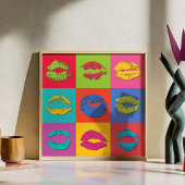 Colorful Kissing Lips ポスター