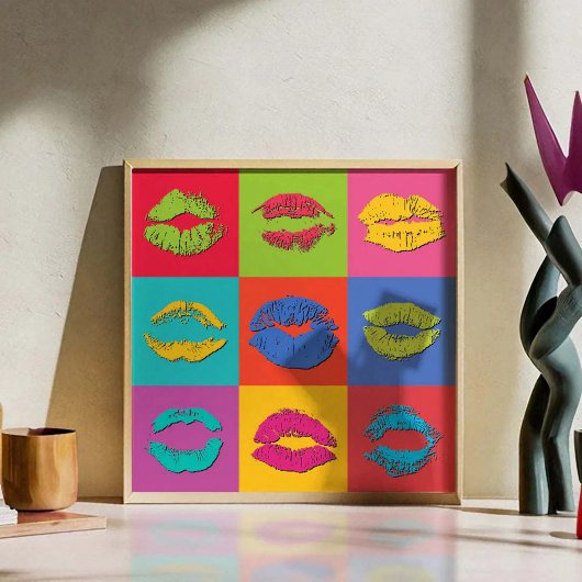 Colorful Kissing Lips ポスター