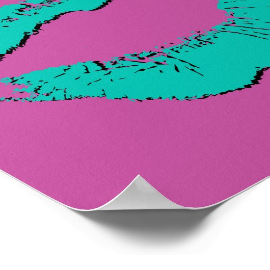 Colorful Kissing Lips ポスター (角)